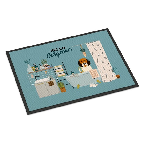 Carolines Treasures 24 x 36 in. Petit Basset Griffon Veenden in Bathtub Indoor or Outdoor Mat CK7501JMAT - main